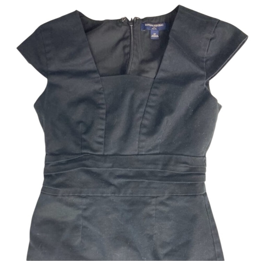 Banana Republic Black Sheath Dress Women’s 0P Petite Cap Sleeve Lined